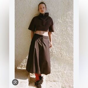 Zara NWT balloon skirt brown 1255/509 XS